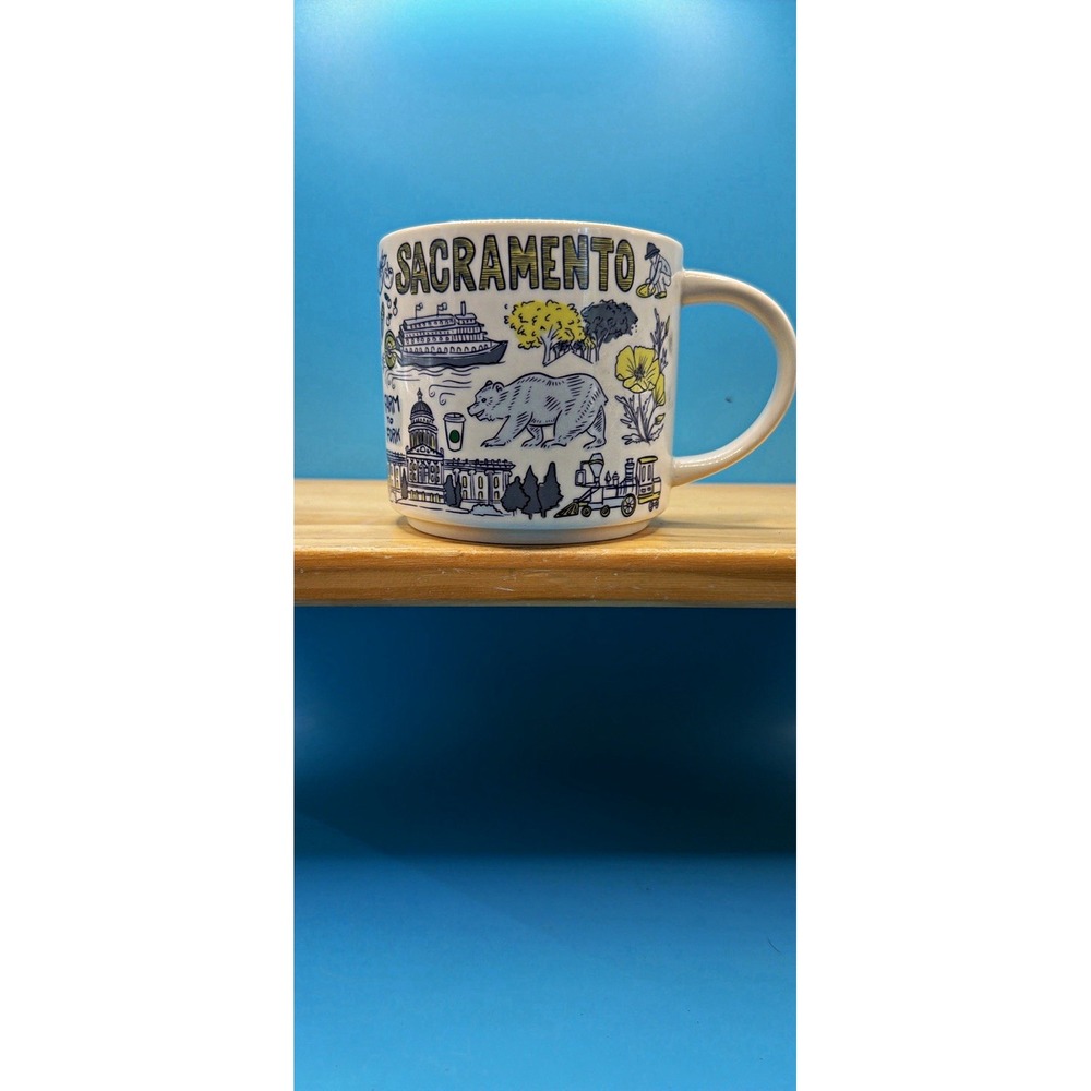 Starbucks Sacramento Been There Series Mug White Blue Yellow 2021